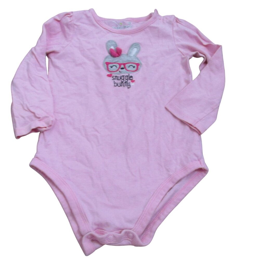 Jumping Beans 1 Pc Bodysuit Toddler Girls 18M Pink‎ Snuggle Bunny Long Sleeve